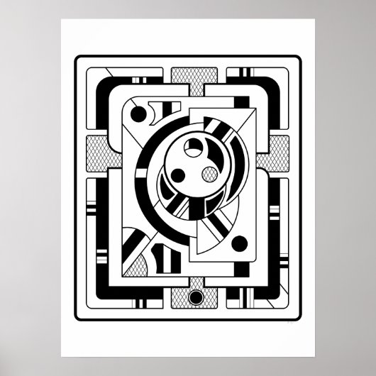 Poster Orbitron minimal - Abstrait Géométrique (Devant)