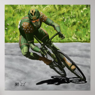 Poster Orc Cycliste Vélo Racing Imaginaire Art Imprimer