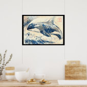 Poster Orca brèche style kanagawa (Cuisine)