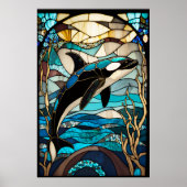 Poster Orca en verre tendu (Devant)