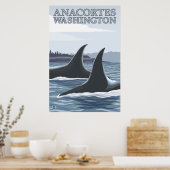 Poster Orca Whales #1 - Anacortes, Washington (Cuisine)