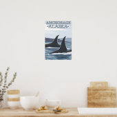 Poster Orca Whales #1 - Anchorage, Alaska (Cuisine)
