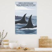 Poster Orca Whales #1 - Bellingham, Washington (Cuisine)