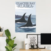 Poster Orca Whales #1 - Glacier Bay, Alaska (Bureau à domicile)