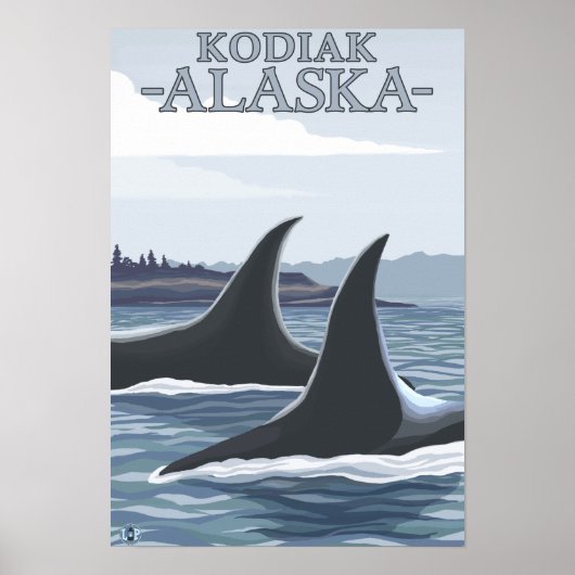 Poster Orca Whales #1 - Kodiak, Alaska (Devant)