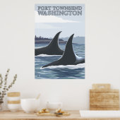 Poster Orca Whales #1 - Port Townsend, Washington (Cuisine)