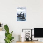 Poster Orca Whales #1 - Seattle, Washington (Bureau à domicile)