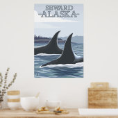 Poster Orca Whales #1 - Sewing, Alaska (Cuisine)