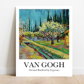 Poster Orchard bordé par Cyprès par Vincent van Gogh