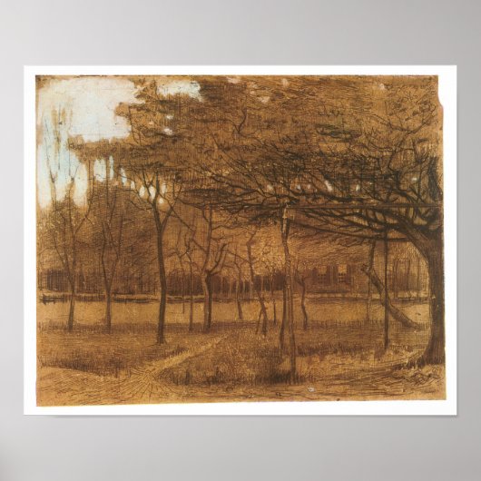 Poster Orchard, Vincent van Gogh, 1881 (Devant)