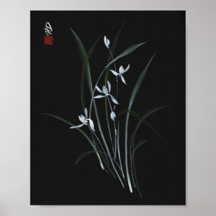 Poster Orchidée au clair de lune