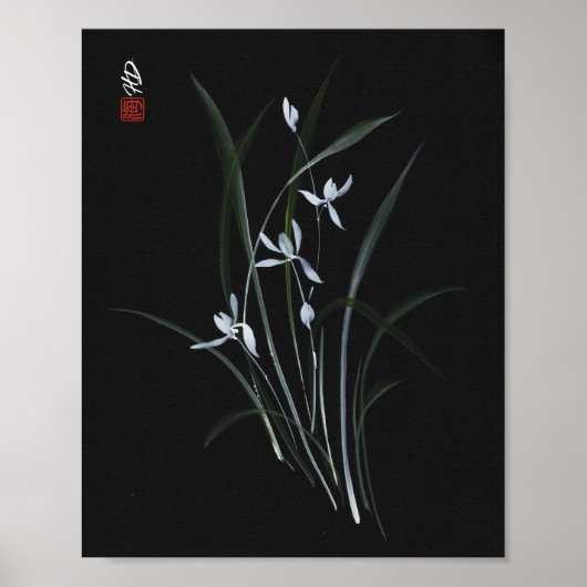 Poster Orchidée au clair de lune (Devant)