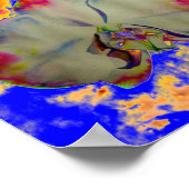 Poster Orchidée de feu, abstraite peinture florale tropic (Coin)