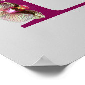Poster Orchidée Élégant Monogramme initial E (Coin)