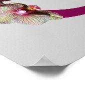 Poster Orchidée Élégant Monogramme Initiale C (Coin)