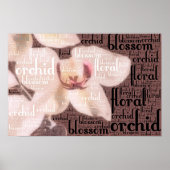 Poster Orchidée Floral Blossom Word Cloud (Devant)
