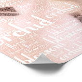 Poster Orchidée Floral Blossom Word Cloud (Coin)