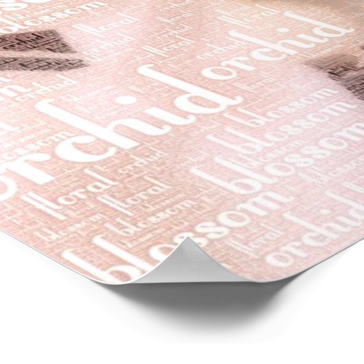 Poster Orchidée Floral Blossom Word Cloud (Coin)
