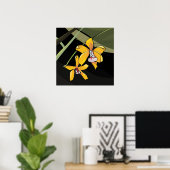 Poster Orchidée jaune Fleur tropicale Botanique (Bureau à domicile)
