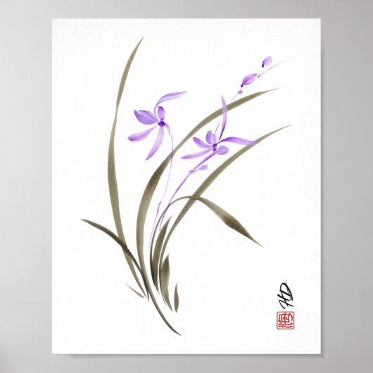Poster Orchidée lavande (Devant)