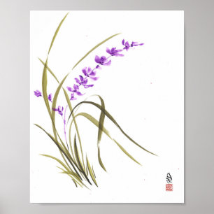 Poster Orchidée murmure lavande