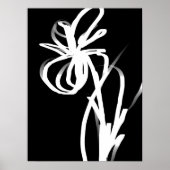 Poster Orchidée Noir : Abstrait noir et blanc (Devant)