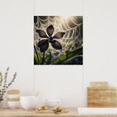Poster Orchidée noire Spiderweb Floral (Cuisine)