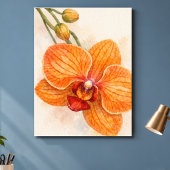 Poster Orchidée papillon à fleur unique botanique