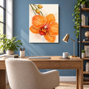 Poster Orchidée papillon à fleur unique botanique