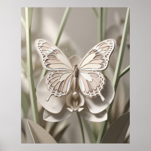 Poster Orchidée papillon en carton épais