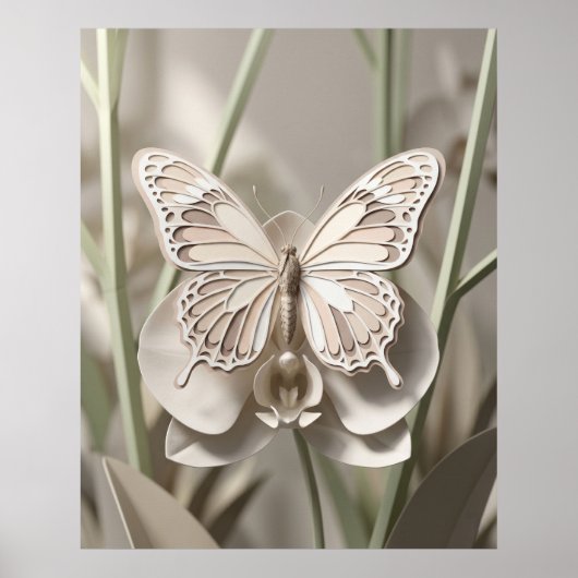 Poster Orchidée papillon en carton épais (Devant)