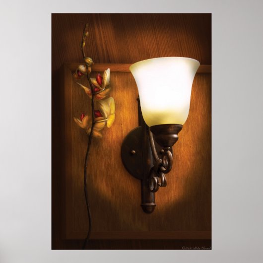 Poster Orchidée - Par une lampe proche (Devant)