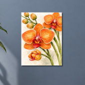 Poster Orchidée Phalaenopsis Orange Botanique