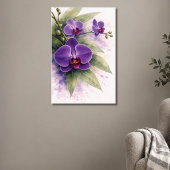 Poster Orchidée pourpre botanique