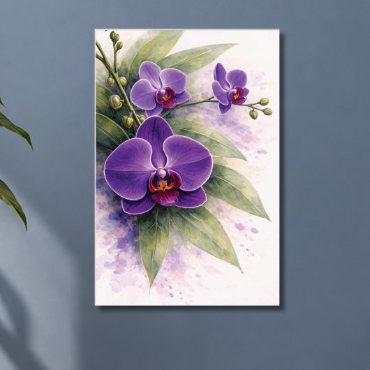 Poster Orchidée pourpre botanique