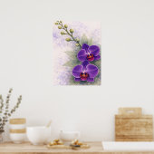 Poster Orchidée violette Duo Fleur Botanique (Cuisine)