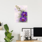 Poster Orchidée violette Duo Fleur Botanique (Bureau à domicile)
