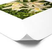 Poster Orchidées blanches et fleurs de fougères (Coin)