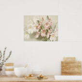 Poster Orchidées blanches Fleur Vintage vieille illustrat (Cuisine)