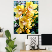 Poster Orchidées de Cymbidium Jaune (Bureau à domicile)