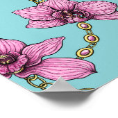 Poster Orchidées et chaînes, roses et bleues (Coin)