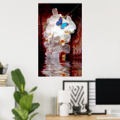 Poster Orchidées et papillon (Bureau à domicile)