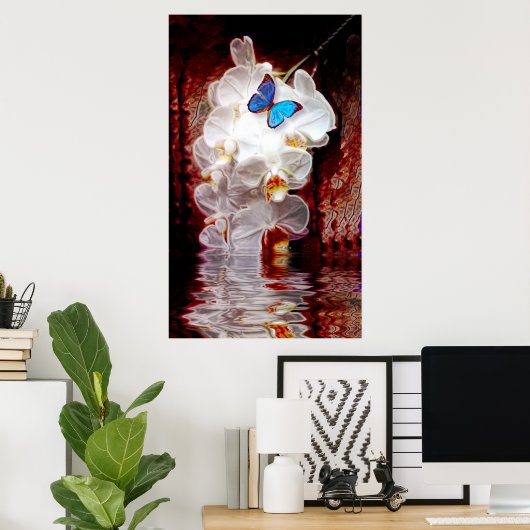 Poster Orchidées et papillon (Bureau à domicile)
