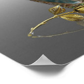 Poster Orchidées et ventilateur oriental peint, citation  (Coin)