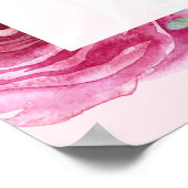 Poster Orchidées roses et Baby shower Rose (Coin)