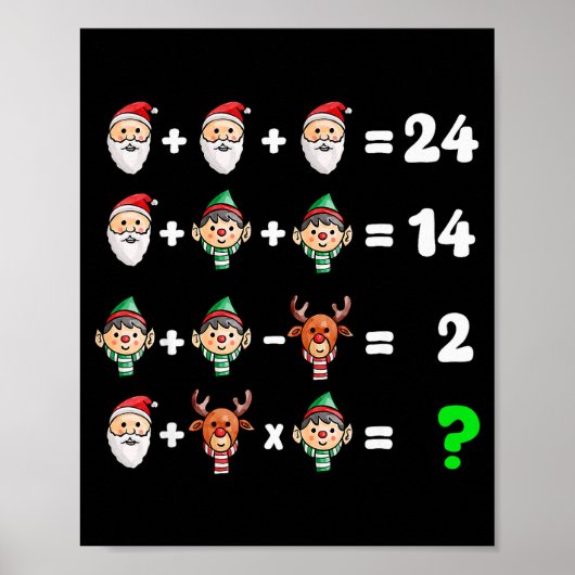 Poster Order Of Operations Quiz Christmas Math Teacher Xm (Devant)