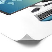 Poster Ordinateur de bureau avec moniteur, clavier et sou (Coin)