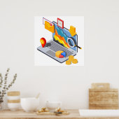 Poster Ordinateur portable (Cuisine)