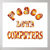 POSTER ORDINATEURS PEACE LOVE (Devant)