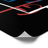 Poster Ordinateurs triple minimalisme rouge blanc bleu (Coin)